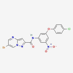 6-bromo-N-[3-(4-chlorophenoxy)-5-nitrophenyl]pyrazolo[1,5-a]pyrimidine-2-carboxamide