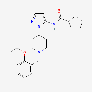 N-{1-[1-(2-ethoxybenzyl)-4-piperidinyl]-1H-pyrazol-5-yl}cyclopentanecarboxamide