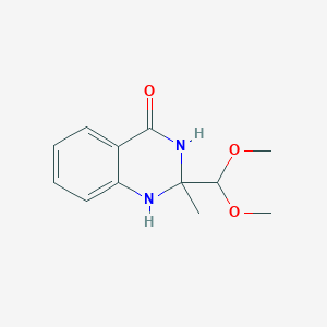 molecular formula C12H16N2O3 B496808 2-(Dimethoxymethyl)-2-methyl-1,2,3-trihydroquinazolin-4-one 