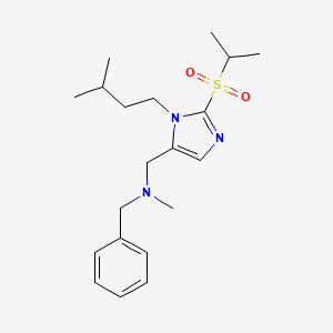 molecular formula C20H31N3O2S B4968091 N-benzyl-1-[2-(isopropylsulfonyl)-1-(3-methylbutyl)-1H-imidazol-5-yl]-N-methylmethanamine 