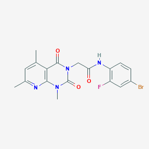 molecular formula C18H16BrFN4O3 B4968106 N-(4-bromo-2-fluorophenyl)-2-(1,5,7-trimethyl-2,4-dioxo-1,4-dihydropyrido[2,3-d]pyrimidin-3(2H)-yl)acetamide 