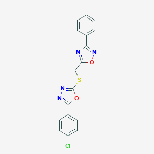 molecular formula C17H11ClN4O2S B496811 5-({[5-(4-Chlorophenyl)-1,3,4-oxadiazol-2-yl]sulfanyl}methyl)-3-phenyl-1,2,4-oxadiazole CAS No. 695214-03-0