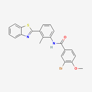 molecular formula C22H17BrN2O2S B4968113 N-[3-(1,3-benzothiazol-2-yl)-2-methylphenyl]-3-bromo-4-methoxybenzamide 