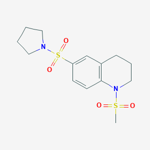 molecular formula C14H20N2O4S2 B496812 1-(Methylsulfonyl)-6-(pyrrolidinylsulfonyl)-1,2,3,4-tetrahydroquinoline 