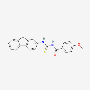 molecular formula C22H18N2O2S B4968120 N-[(9H-fluoren-2-ylamino)carbonothioyl]-4-methoxybenzamide 