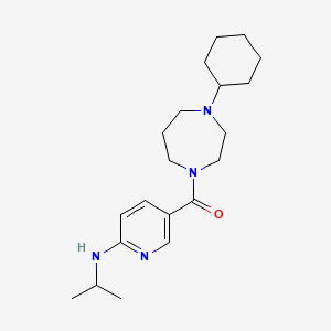 molecular formula C20H32N4O B4968134 5-[(4-cyclohexyl-1,4-diazepan-1-yl)carbonyl]-N-isopropyl-2-pyridinamine 