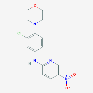 molecular formula C15H15ClN4O3 B496814 4-[2-Chloro-4-({5-nitro-2-pyridinyl}amino)phenyl]morpholine 