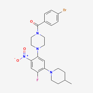 molecular formula C23H26BrFN4O3 B4968179 1-(4-bromobenzoyl)-4-[4-fluoro-5-(4-methyl-1-piperidinyl)-2-nitrophenyl]piperazine 