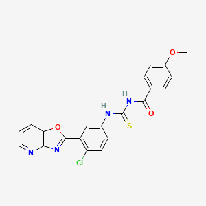 molecular formula C21H15ClN4O3S B4968196 N-{[(4-chloro-3-[1,3]oxazolo[4,5-b]pyridin-2-ylphenyl)amino]carbonothioyl}-4-methoxybenzamide 