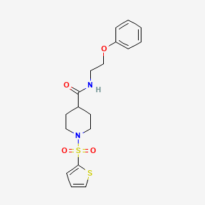 molecular formula C18H22N2O4S2 B4968222 N-(2-phenoxyethyl)-1-(2-thienylsulfonyl)-4-piperidinecarboxamide 