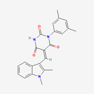 5-[(1,2-dimethyl-1H-indol-3-yl)methylene]-1-(3,5-dimethylphenyl)-2,4,6(1H,3H,5H)-pyrimidinetrione