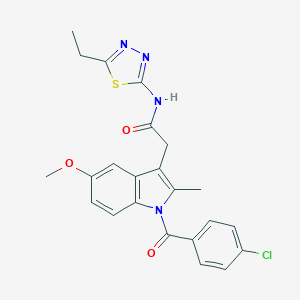 molecular formula C23H21ClN4O3S B496824 2-[1-(4-chlorobenzoyl)-5-methoxy-2-methyl-1H-indol-3-yl]-N-(5-ethyl-1,3,4-thiadiazol-2-yl)acetamide 