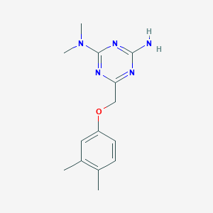molecular formula C14H19N5O B496825 {4-Amino-6-[(3,4-dimethylphenoxy)methyl](1,3,5-triazin-2-yl)}dimethylamine 