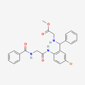 molecular formula C25H24BrN3O4 B4968271 methyl N-[{2-[(N-benzoylglycyl)amino]-5-bromophenyl}(phenyl)methyl]glycinate 