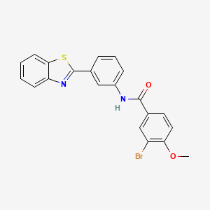molecular formula C21H15BrN2O2S B4968279 N-[3-(1,3-benzothiazol-2-yl)phenyl]-3-bromo-4-methoxybenzamide 