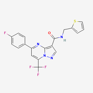 molecular formula C19H12F4N4OS B4968333 5-(4-fluorophenyl)-N-(2-thienylmethyl)-7-(trifluoromethyl)pyrazolo[1,5-a]pyrimidine-3-carboxamide 