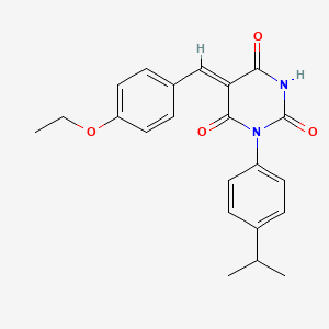 molecular formula C22H22N2O4 B4968337 5-(4-ethoxybenzylidene)-1-(4-isopropylphenyl)-2,4,6(1H,3H,5H)-pyrimidinetrione 