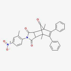 molecular formula C30H24N2O5 B4968341 1,7-dimethyl-4-(2-methyl-4-nitrophenyl)-8,9-diphenyl-4-azatricyclo[5.2.1.0~2,6~]dec-8-ene-3,5,10-trione 