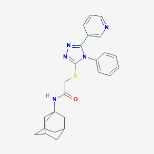molecular formula C25H27N5OS B496835 N-(1-adamantyl)-2-{[4-phenyl-5-(3-pyridinyl)-4H-1,2,4-triazol-3-yl]sulfanyl}acetamide 