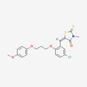 molecular formula C21H20ClNO4S2 B4968419 5-{5-chloro-2-[3-(4-methoxyphenoxy)propoxy]benzylidene}-3-methyl-2-thioxo-1,3-thiazolidin-4-one 