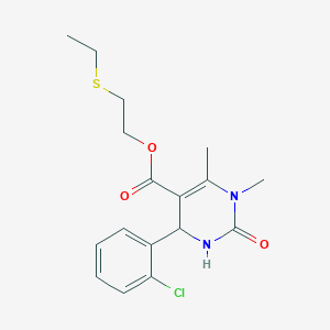 molecular formula C17H21ClN2O3S B4968433 2-(ethylthio)ethyl 4-(2-chlorophenyl)-1,6-dimethyl-2-oxo-1,2,3,4-tetrahydro-5-pyrimidinecarboxylate 