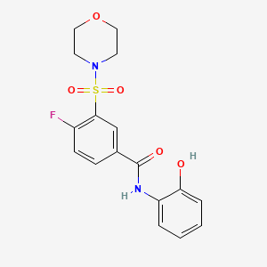 molecular formula C17H17FN2O5S B4968446 4-fluoro-N-(2-hydroxyphenyl)-3-(4-morpholinylsulfonyl)benzamide 
