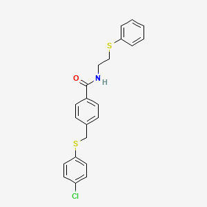 molecular formula C22H20ClNOS2 B4968469 4-{[(4-chlorophenyl)thio]methyl}-N-[2-(phenylthio)ethyl]benzamide 