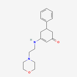 molecular formula C18H24N2O2 B4968481 3-{[2-(4-morpholinyl)ethyl]amino}-5-phenyl-2-cyclohexen-1-one 