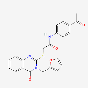 molecular formula C23H19N3O4S B4968552 N-(4-acetylphenyl)-2-{[3-(2-furylmethyl)-4-oxo-3,4-dihydro-2-quinazolinyl]thio}acetamide 
