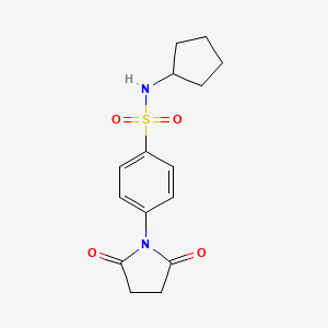 molecular formula C15H18N2O4S B4968555 N-cyclopentyl-4-(2,5-dioxo-1-pyrrolidinyl)benzenesulfonamide 