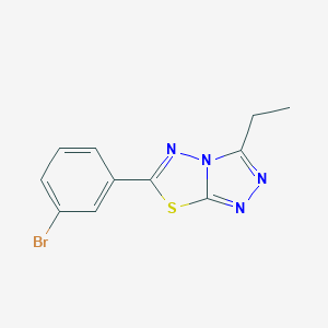molecular formula C11H9BrN4S B496856 6-(3-Bromophenyl)-3-ethyl[1,2,4]triazolo[3,4-b][1,3,4]thiadiazole 