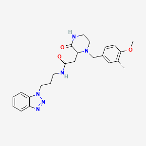 molecular formula C24H30N6O3 B4968570 N-[3-(1H-1,2,3-benzotriazol-1-yl)propyl]-2-[1-(4-methoxy-3-methylbenzyl)-3-oxo-2-piperazinyl]acetamide 