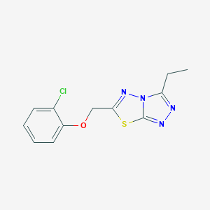 molecular formula C12H11ClN4OS B496858 6-[(2-Chlorophenoxy)methyl]-3-ethyl[1,2,4]triazolo[3,4-b][1,3,4]thiadiazole 
