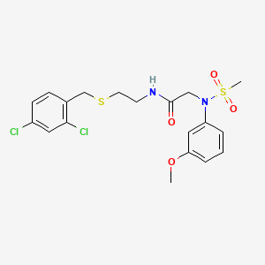 molecular formula C19H22Cl2N2O4S2 B4968590 N~1~-{2-[(2,4-dichlorobenzyl)thio]ethyl}-N~2~-(3-methoxyphenyl)-N~2~-(methylsulfonyl)glycinamide 