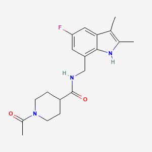 molecular formula C19H24FN3O2 B4968607 1-acetyl-N-[(5-fluoro-2,3-dimethyl-1H-indol-7-yl)methyl]-4-piperidinecarboxamide 