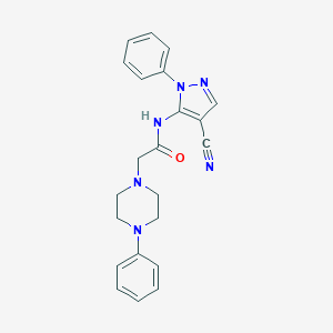 molecular formula C22H22N6O B496861 N-(4-cyano-1-phenyl-1H-pyrazol-5-yl)-2-(4-phenylpiperazino)acetamide 
