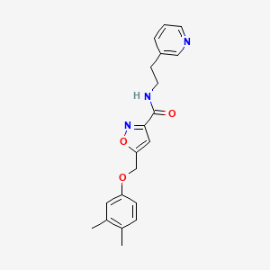 molecular formula C20H21N3O3 B4968616 5-[(3,4-dimethylphenoxy)methyl]-N-[2-(3-pyridinyl)ethyl]-3-isoxazolecarboxamide 
