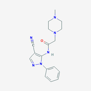 molecular formula C17H20N6O B496862 N-(4-氰基-1-苯基-1H-吡唑-5-基)-2-(4-甲基哌嗪基)乙酰胺 