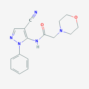molecular formula C16H17N5O2 B496863 N-(4-cyano-1-phenyl-1H-pyrazol-5-yl)-2-morpholinoacetamide CAS No. 724703-21-3
