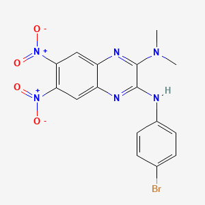 molecular formula C16H13BrN6O4 B4968663 N'-(4-bromophenyl)-N,N-dimethyl-6,7-dinitro-2,3-quinoxalinediamine 