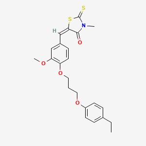 molecular formula C23H25NO4S2 B4968669 5-{4-[3-(4-ethylphenoxy)propoxy]-3-methoxybenzylidene}-3-methyl-2-thioxo-1,3-thiazolidin-4-one 