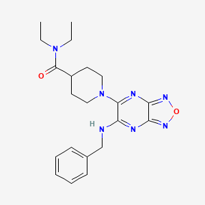molecular formula C21H27N7O2 B4968680 1-[6-(benzylamino)[1,2,5]oxadiazolo[3,4-b]pyrazin-5-yl]-N,N-diethyl-4-piperidinecarboxamide 