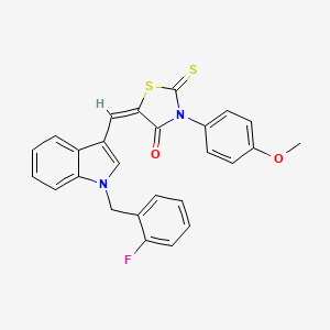 molecular formula C26H19FN2O2S2 B4968690 5-{[1-(2-fluorobenzyl)-1H-indol-3-yl]methylene}-3-(4-methoxyphenyl)-2-thioxo-1,3-thiazolidin-4-one 