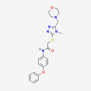 molecular formula C22H25N5O3S B4968707 2-{[4-methyl-5-(4-morpholinylmethyl)-4H-1,2,4-triazol-3-yl]thio}-N-(4-phenoxyphenyl)acetamide 