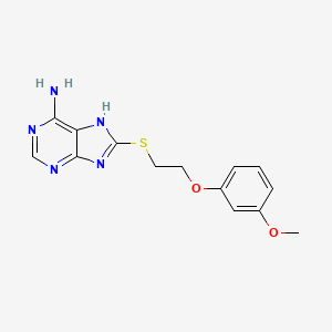 molecular formula C14H15N5O2S B4968712 8-{[2-(3-methoxyphenoxy)ethyl]thio}-9H-purin-6-amine 