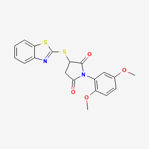 molecular formula C19H16N2O4S2 B4968728 3-(1,3-benzothiazol-2-ylthio)-1-(2,5-dimethoxyphenyl)-2,5-pyrrolidinedione 