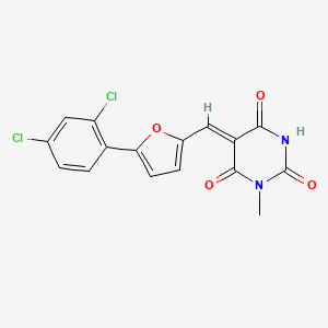 molecular formula C16H10Cl2N2O4 B4968749 5-{[5-(2,4-dichlorophenyl)-2-furyl]methylene}-1-methyl-2,4,6(1H,3H,5H)-pyrimidinetrione 