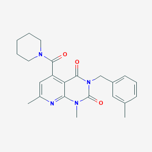 molecular formula C23H26N4O3 B4968754 1,7-dimethyl-3-(3-methylbenzyl)-5-(1-piperidinylcarbonyl)pyrido[2,3-d]pyrimidine-2,4(1H,3H)-dione 