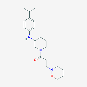 molecular formula C21H33N3O2 B4968766 N-(4-isopropylphenyl)-1-[3-(1,2-oxazinan-2-yl)propanoyl]-3-piperidinamine 