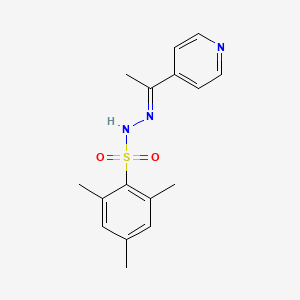 molecular formula C16H19N3O2S B4968780 2,4,6-trimethyl-N'-[1-(4-pyridinyl)ethylidene]benzenesulfonohydrazide 